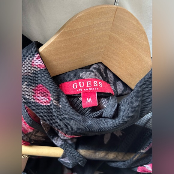 Dress Black with Flowers, midi length from Guess size M - Picture 3 of 3